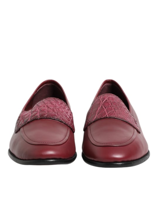 Zapatos de vestir Slip-On de cuero burdeos de Dolce & Gabbana - Image 2