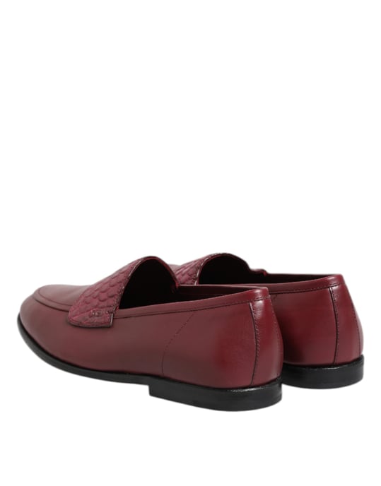 Zapatos de vestir Slip-On de cuero burdeos de Dolce & Gabbana - Image 5