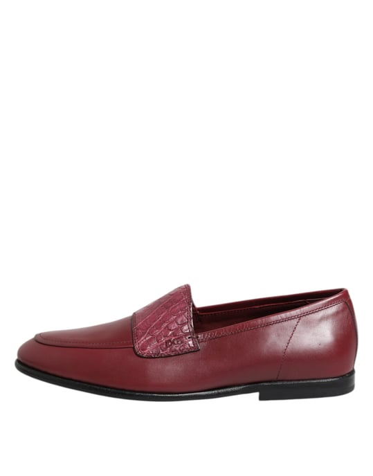 Zapatos de vestir Slip-On de cuero burdeos de Dolce & Gabbana - Image 6