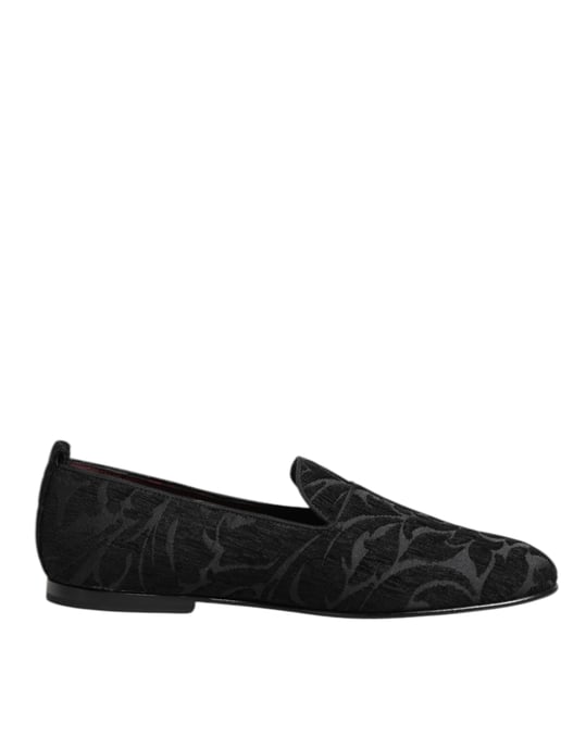 Mocasines de brocado negro Dolce & Gabbana para hombre - Image 1