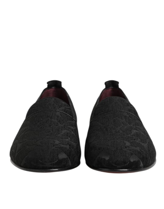 Mocasines de brocado negro Dolce & Gabbana para hombre - Image 3