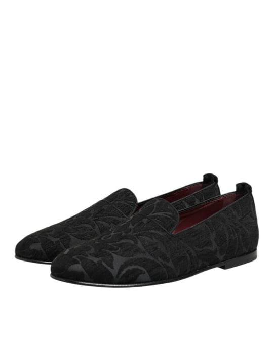 Mocasines de brocado negro Dolce & Gabbana para hombre - Image 5