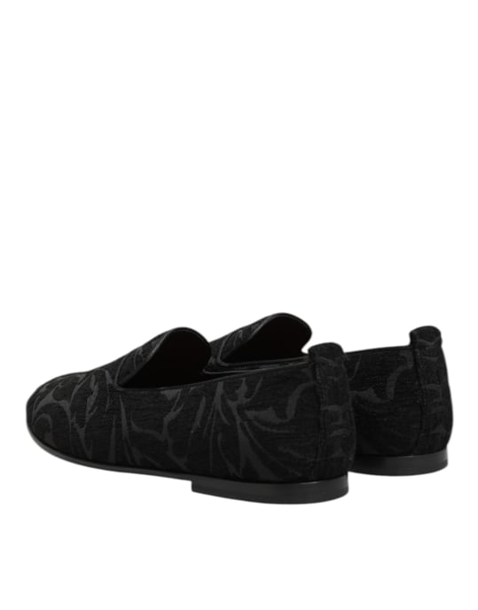 Mocasines de brocado negro Dolce & Gabbana para hombre - Image 6