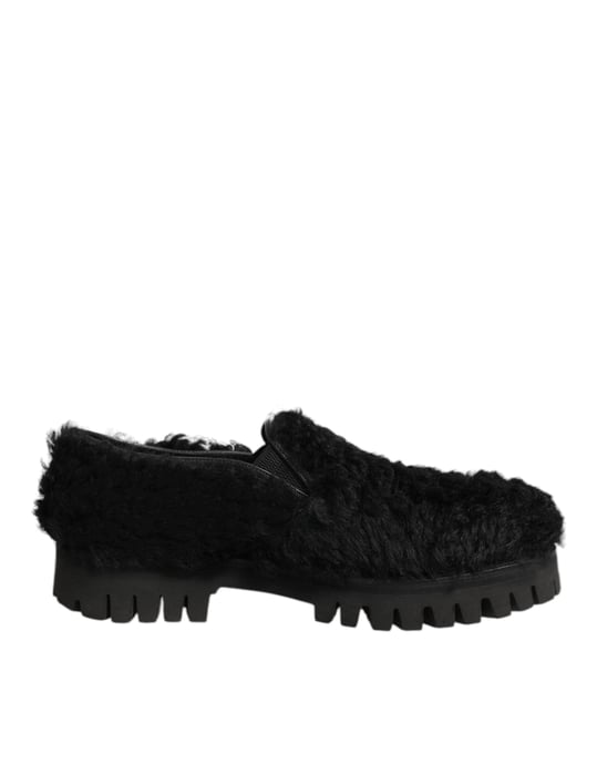 Zapatillas de Piel de Piel de Oveja Negra Dolce & Gabbana para Hombre - Image 2