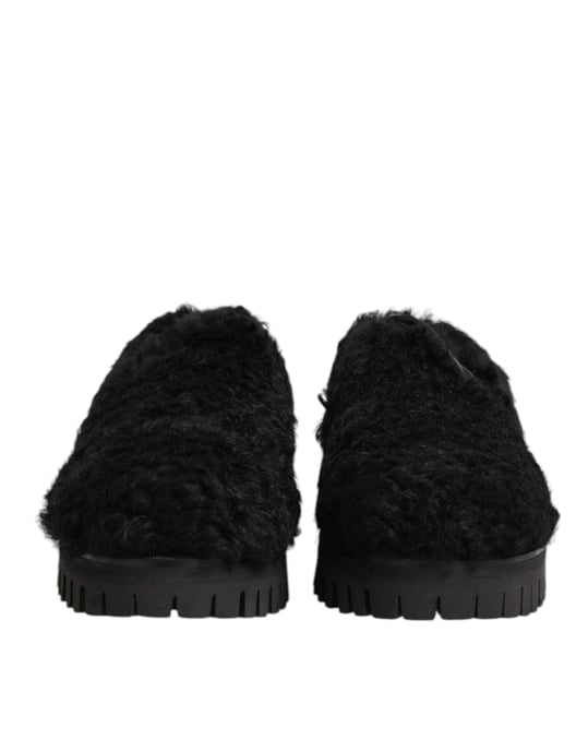 Zapatillas de Piel de Piel de Oveja Negra Dolce & Gabbana para Hombre - Image 3