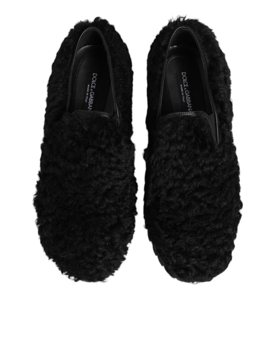 Zapatillas de Piel de Piel de Oveja Negra Dolce & Gabbana para Hombre - Image 4