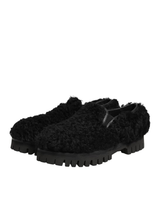 Zapatillas de Piel de Piel de Oveja Negra Dolce & Gabbana para Hombre - Image 5
