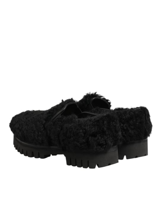 Zapatillas de Piel de Piel de Oveja Negra Dolce & Gabbana para Hombre - Image 6