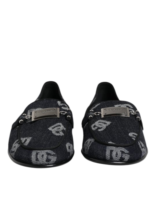 Mocasines Formales de Algodón con Logo Azul Dolce & Gabbana - Image 2