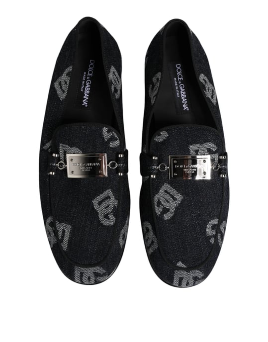 Mocasines Formales de Algodón con Logo Azul Dolce & Gabbana - Image 3
