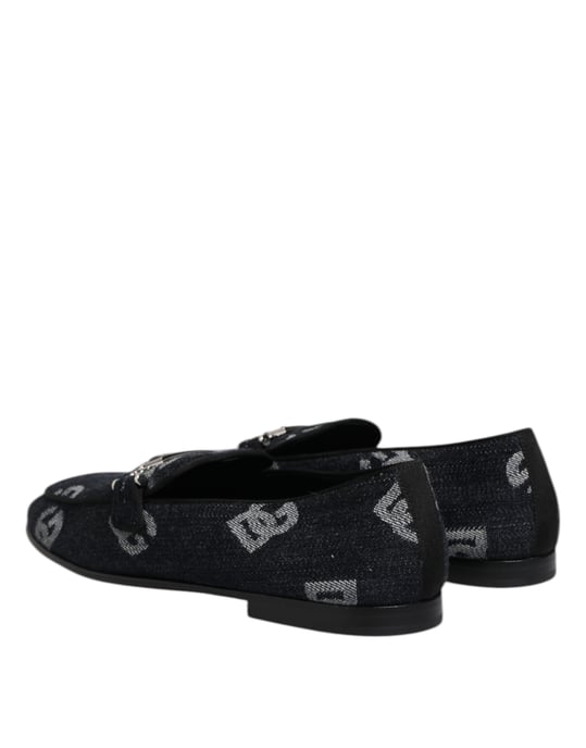 Mocasines Formales de Algodón con Logo Azul Dolce & Gabbana - Image 5