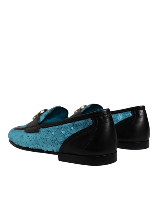 Zapatos formales con brillantina azul de Dolce & Gabbana - Image 4