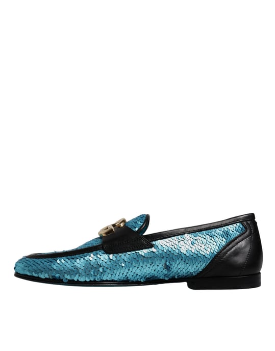 Zapatos formales con brillantina azul de Dolce & Gabbana - Image 5