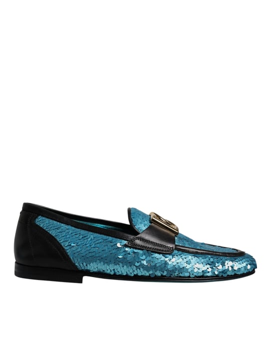 Zapatos formales con brillantina azul de Dolce & Gabbana - Image 6
