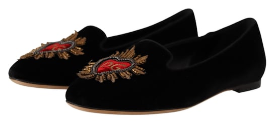Zapatos planos Slip On Negros DG Corazón Sagrado de Dolce & Gabbana - Image 3