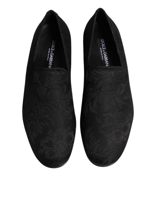 Mocasines de vestir para hombre Dolce & Gabbana en brocado floral negro - Image 3