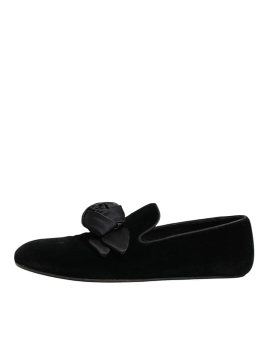 Mocasines de Algodón Rosa de Ante Negro Dolce & Gabbana - Image 6