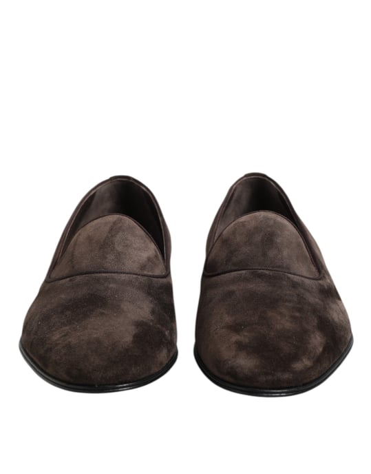Mocasines de Cuero de Terciopelo Marrón Dolce & Gabbana - Image 2
