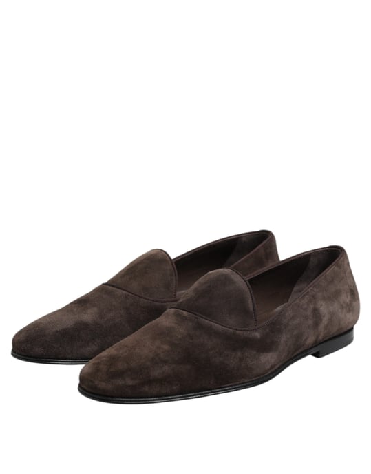 Mocasines de Cuero de Terciopelo Marrón Dolce & Gabbana - Image 4