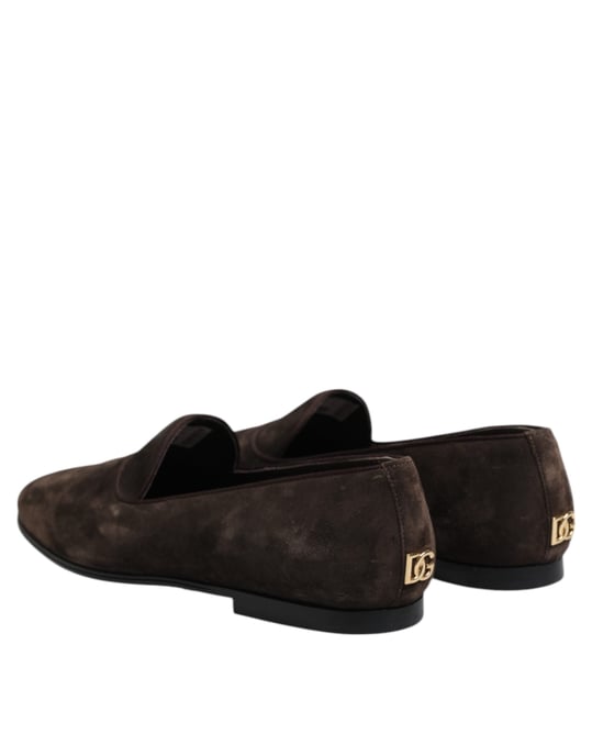 Mocasines de Cuero de Terciopelo Marrón Dolce & Gabbana - Image 5