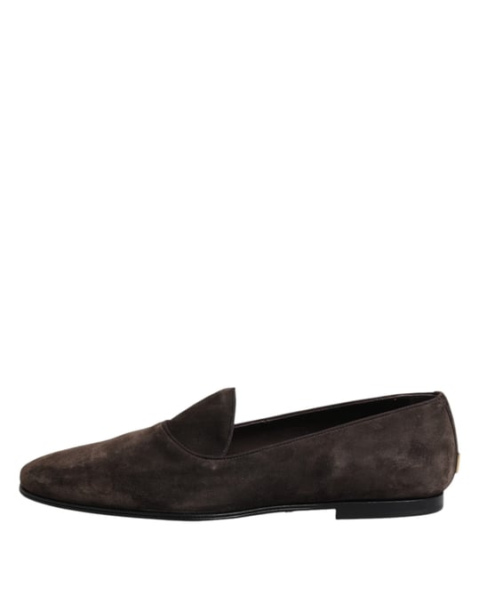 Mocasines de Cuero de Terciopelo Marrón Dolce & Gabbana - Image 6