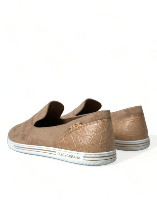 Mocasines de Suede de Caimán Beiges para Hombre de Dolce & Gabbana - Image 4