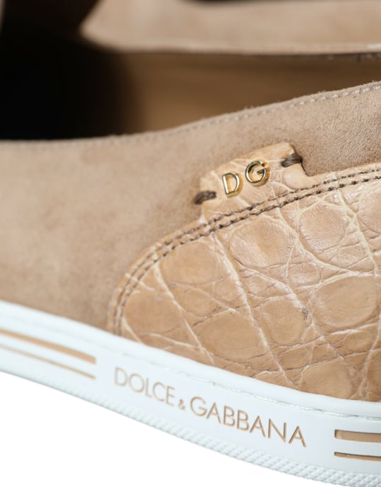 Mocasines de Suede de Caimán Beiges para Hombre de Dolce & Gabbana - Image 5