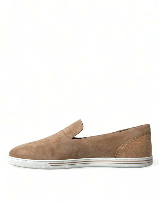 Mocasines de Suede de Caimán Beiges para Hombre de Dolce & Gabbana - Image 6