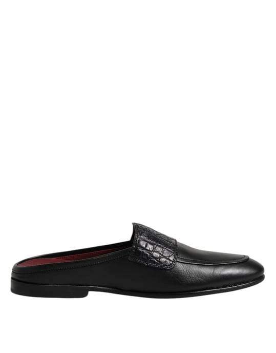Mocasines sin cordones de cuero de ternera negro Dolce & Gabbana - Image 1