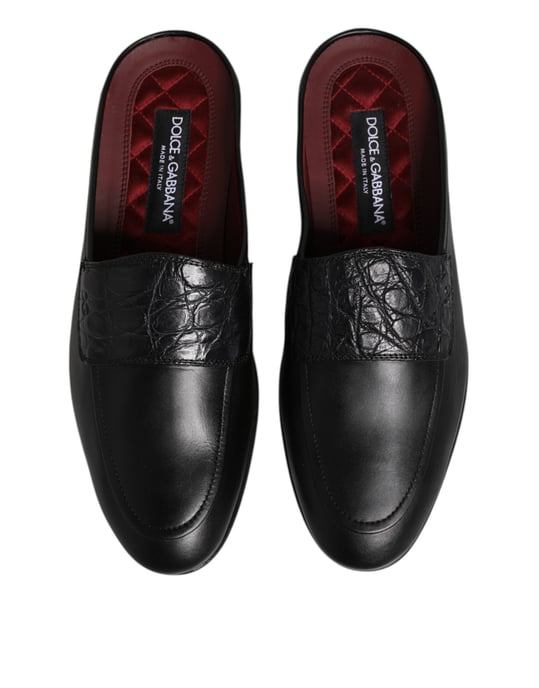 Mocasines sin cordones de cuero de ternera negro Dolce & Gabbana - Image 3