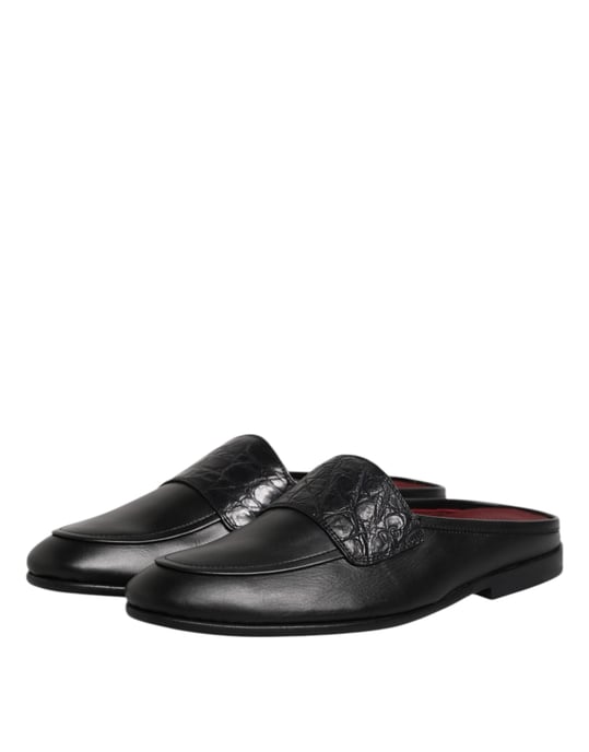 Mocasines sin cordones de cuero de ternera negro Dolce & Gabbana - Image 4