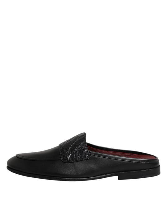 Mocasines sin cordones de cuero de ternera negro Dolce & Gabbana - Image 6