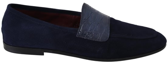 Zapatos Mocasines de Piel de Caimán Azul de Dolce & Gabbana - Image 1