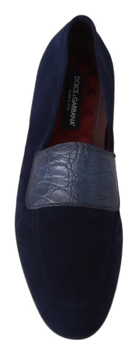 Zapatos Mocasines de Piel de Caimán Azul de Dolce & Gabbana - Image 3