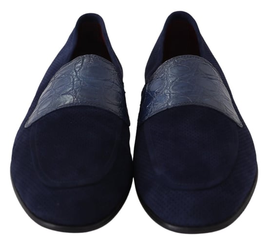 Zapatos Mocasines de Piel de Caimán Azul de Dolce & Gabbana - Image 4