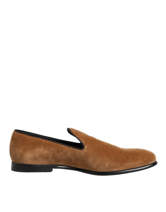 Mocasines Formales para Hombre en Cuero Suede Marrón Dolce & Gabbana - Image 2