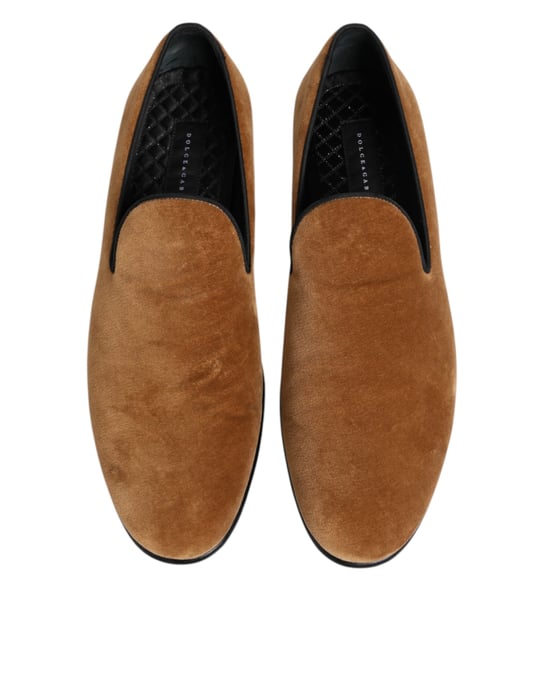 Mocasines Formales para Hombre en Cuero Suede Marrón Dolce & Gabbana - Image 4