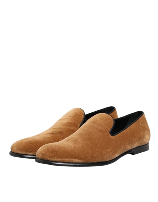 Mocasines Formales para Hombre en Cuero Suede Marrón Dolce & Gabbana - Image 5
