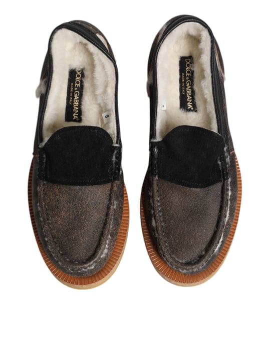 Mocasines de Cuero de Ternera Marrón y Blanco de Dolce & Gabbana - Image 3