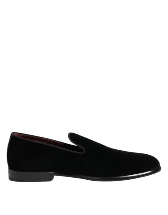 Mocasines de Terciopelo Negro Dolce & Gabbana para Hombres - Image 1