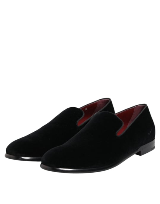 Mocasines de Terciopelo Negro Dolce & Gabbana para Hombres - Image 4