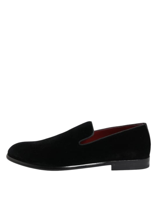 Mocasines de Terciopelo Negro Dolce & Gabbana para Hombres - Image 6