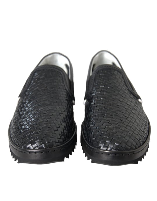 Mocasines para hombre de cuero búfalo tejido negro de Dolce & Gabbana - Image 2