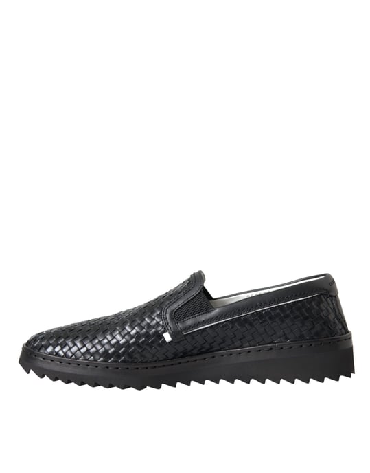 Mocasines para hombre de cuero búfalo tejido negro de Dolce & Gabbana - Image 5