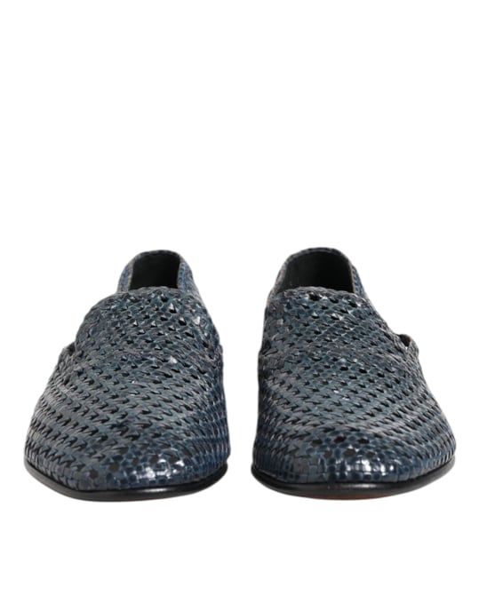 Zapatos Mocasines de Cuero Trenzado Azul Dolce & Gabbana - Image 2