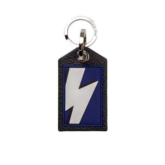 Llavero para hombre de cuero azul Neil Barrett - Image 1