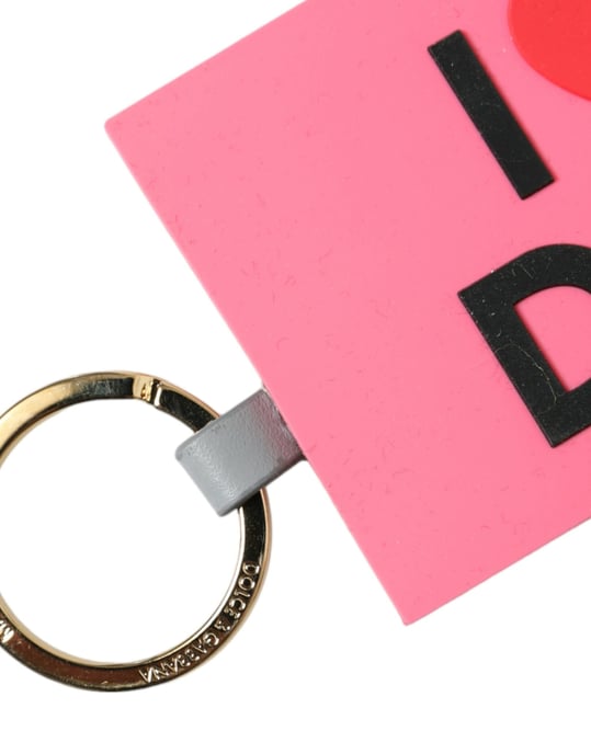 Llave con Logo DG de Silicona Rosa y Latón Dorado de Dolce & Gabbana - Image 2