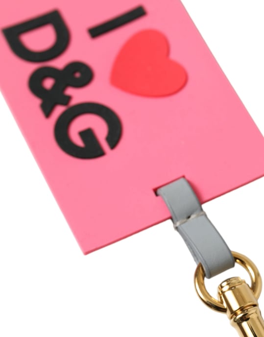 Llave con Logo DG de Silicona Rosa y Latón Dorado de Dolce & Gabbana - Image 3