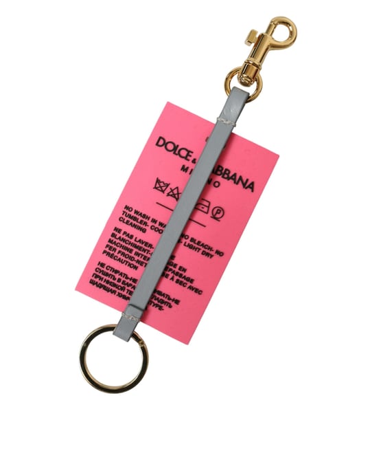 Llave con Logo DG de Silicona Rosa y Latón Dorado de Dolce & Gabbana - Image 4