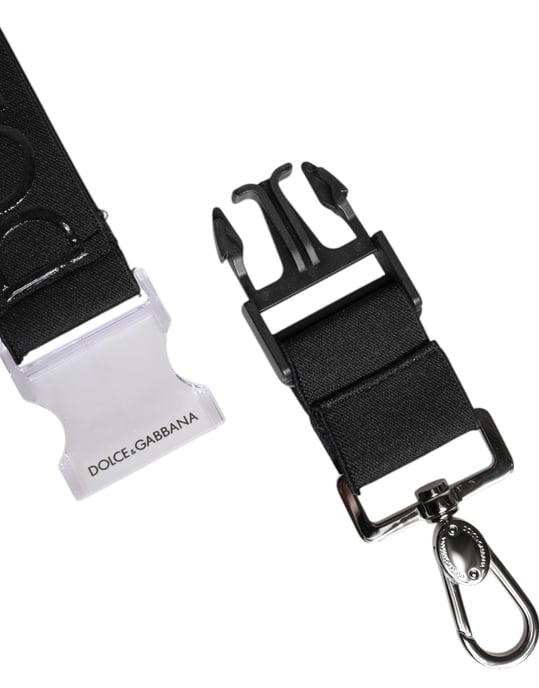 Llaveros de goma negra de poliéster elástico con logo DG de Dolce & Gabbana - Image 5